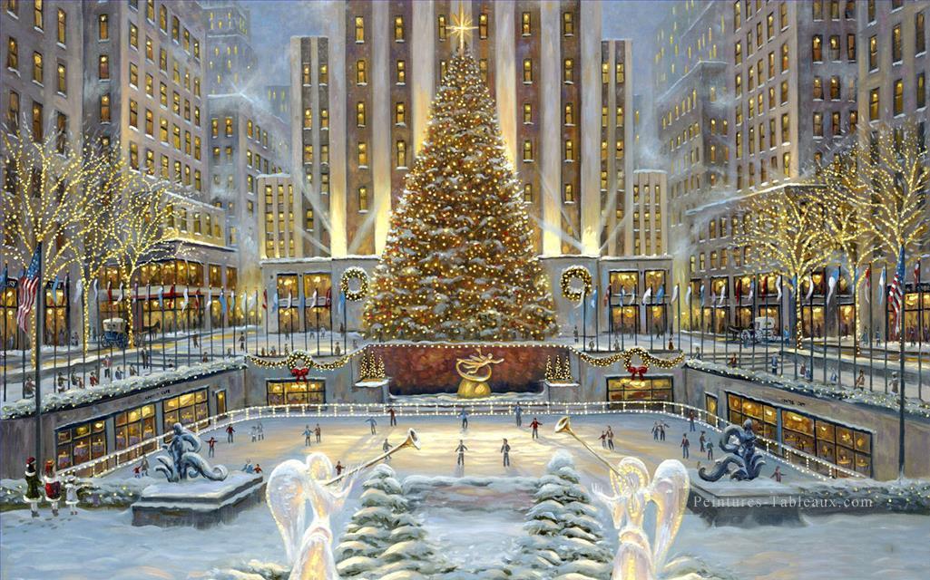 Noël à New York cityscapes Peintures à l'huile